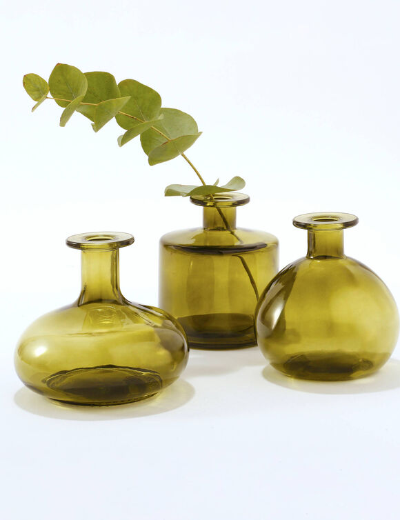 Soliflore en verre - lot de 3  (vert) Soliflore en verre - lot de 3  (vert)